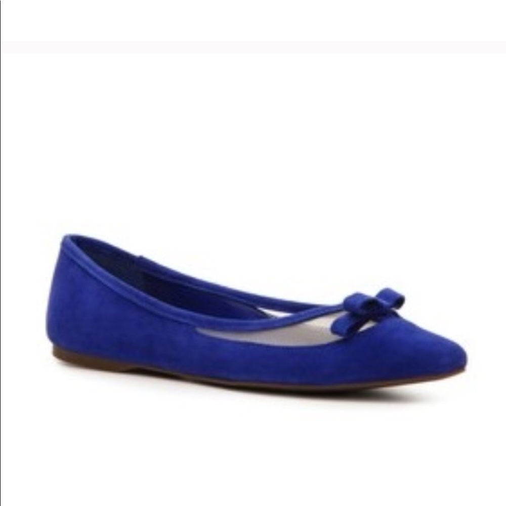 BCBG Paris French Blue Suede Zarine flats